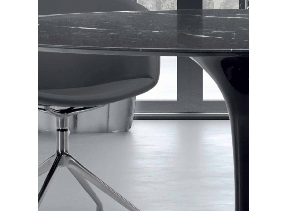 Moderne rundt bord i Carrara-marmor og Marquinia Made in Italy – Dollars Viadurini