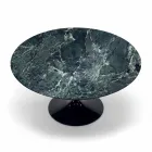 Moderne rundt bord i Carrara-marmor og Marquinia Made in Italy – Dollars Viadurini