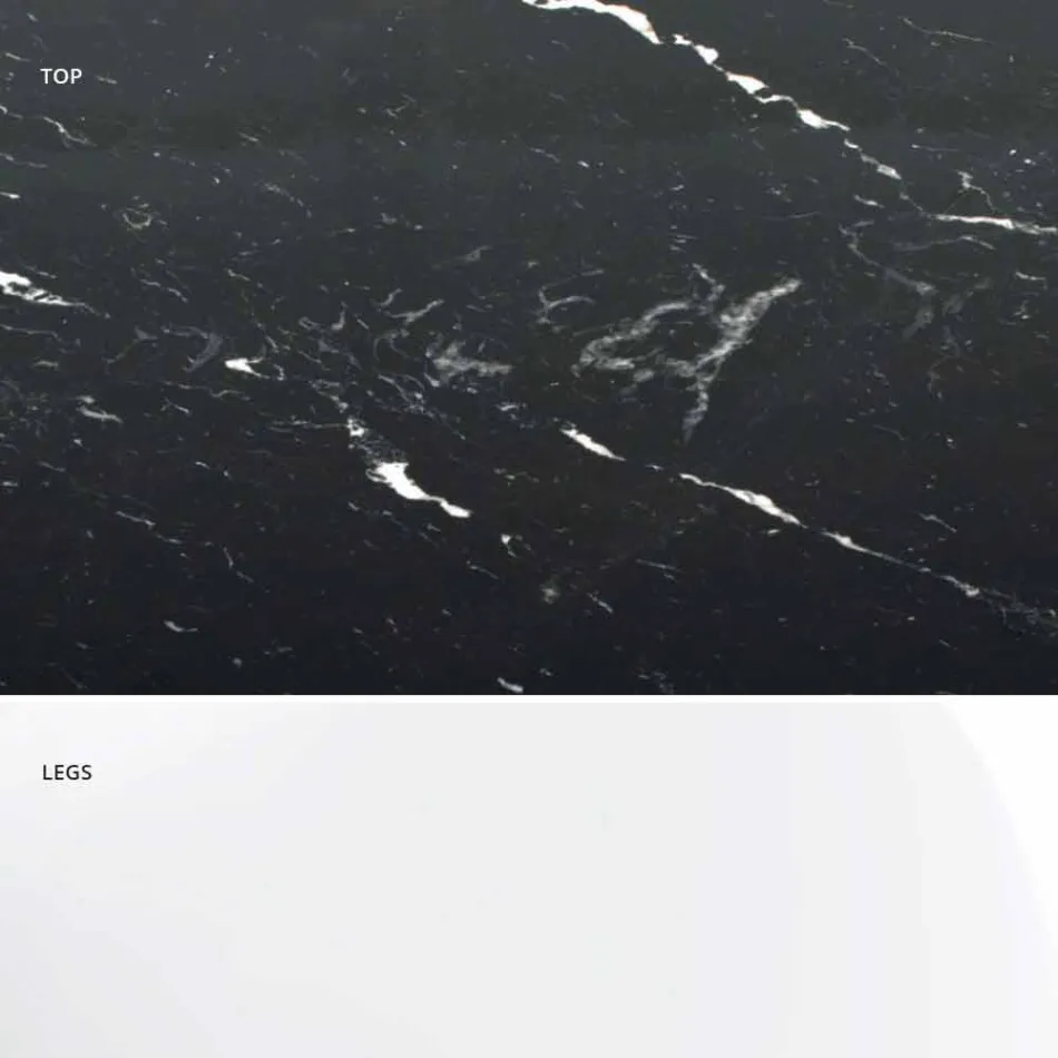 Moderne rundt bord i Carrara-marmor og Marquinia Made in Italy – Dollars Viadurini