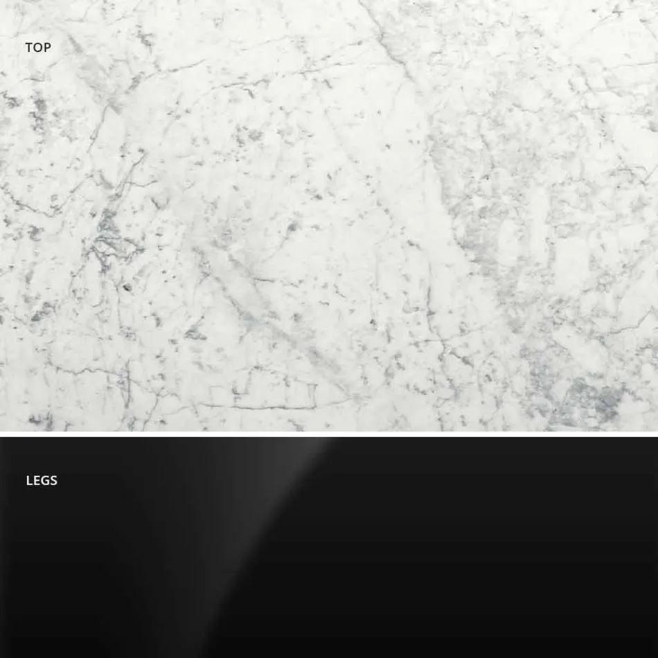 Moderne rundt bord i Carrara-marmor og Marquinia Made in Italy – Dollars Viadurini