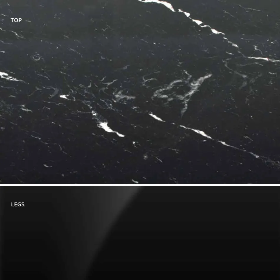 Moderne rundt bord i Carrara-marmor og Marquinia Made in Italy – Dollars Viadurini