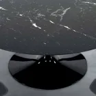 Moderne rundt bord i Carrara-marmor og Marquinia Made in Italy – Dollars Viadurini