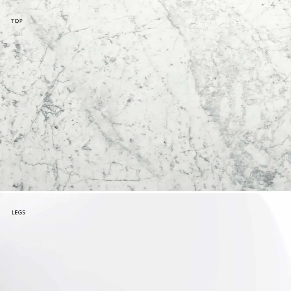 Moderne rundt bord i Carrara-marmor og Marquinia Made in Italy – Dollars Viadurini