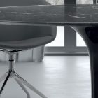 Moderne rundt bord i Marquinia-marmor lavet i Italien – Dollars Viadurini