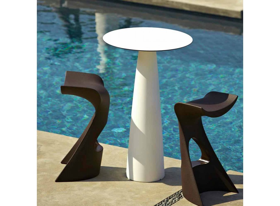 Polyethylen runde bord Slide Hoplà (H110) hpl top lavet i Italien Viadurini