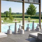 Polyethylen runde bord Slide Hoplà (H110) hpl top lavet i Italien Viadurini