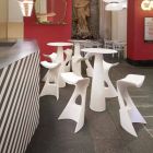 Polyethylen runde bord Slide Hoplà (H110) hpl top lavet i Italien Viadurini