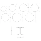 Saarinen Tulip Rundbord H 74 cm i blank hvid Florim Keramik - Skarlagenrød Viadurini