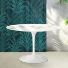 Saarinen rundt tulipanbord H 74 cm i blank Statuario Florim keramik - skarlagenrød Viadurini