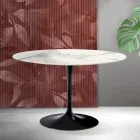 Saarinen Tulip rundt bord H 74 cm i Florim Statuario mat keramik - skarlagenrød Viadurini