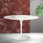Saarinen Tulip rundt bord H 74 cm i Florim Statuario mat keramik - skarlagenrød Viadurini