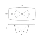 Spisebordsplade i matkeramik og metalben - Monacco Viadurini