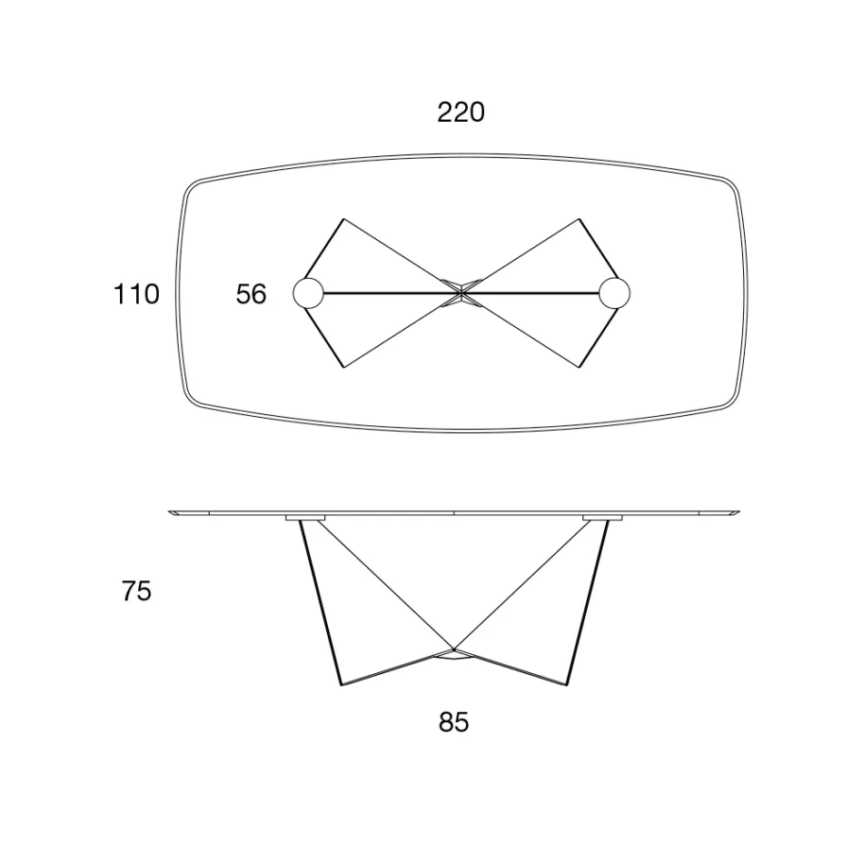 Spisebordsplade i matkeramik og metalben - Monacco Viadurini