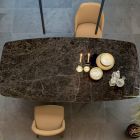 Spisebordsplade i matkeramik og metalben - Monacco Viadurini