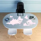 Moderne bord med glasplade lavet i Italien, Pontida Viadurini