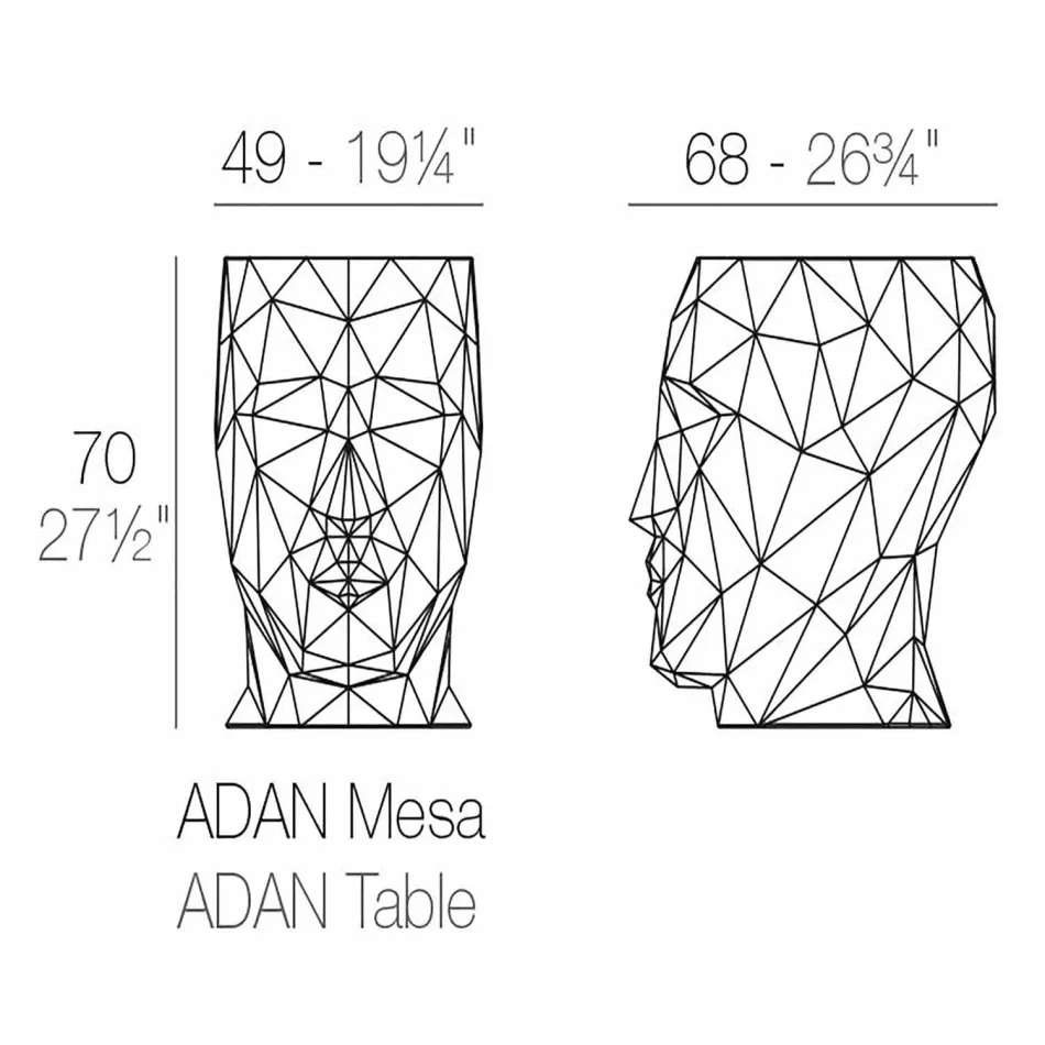 Adan ved Vondom design udendørs bord / afføring, i polyethylen Viadurini