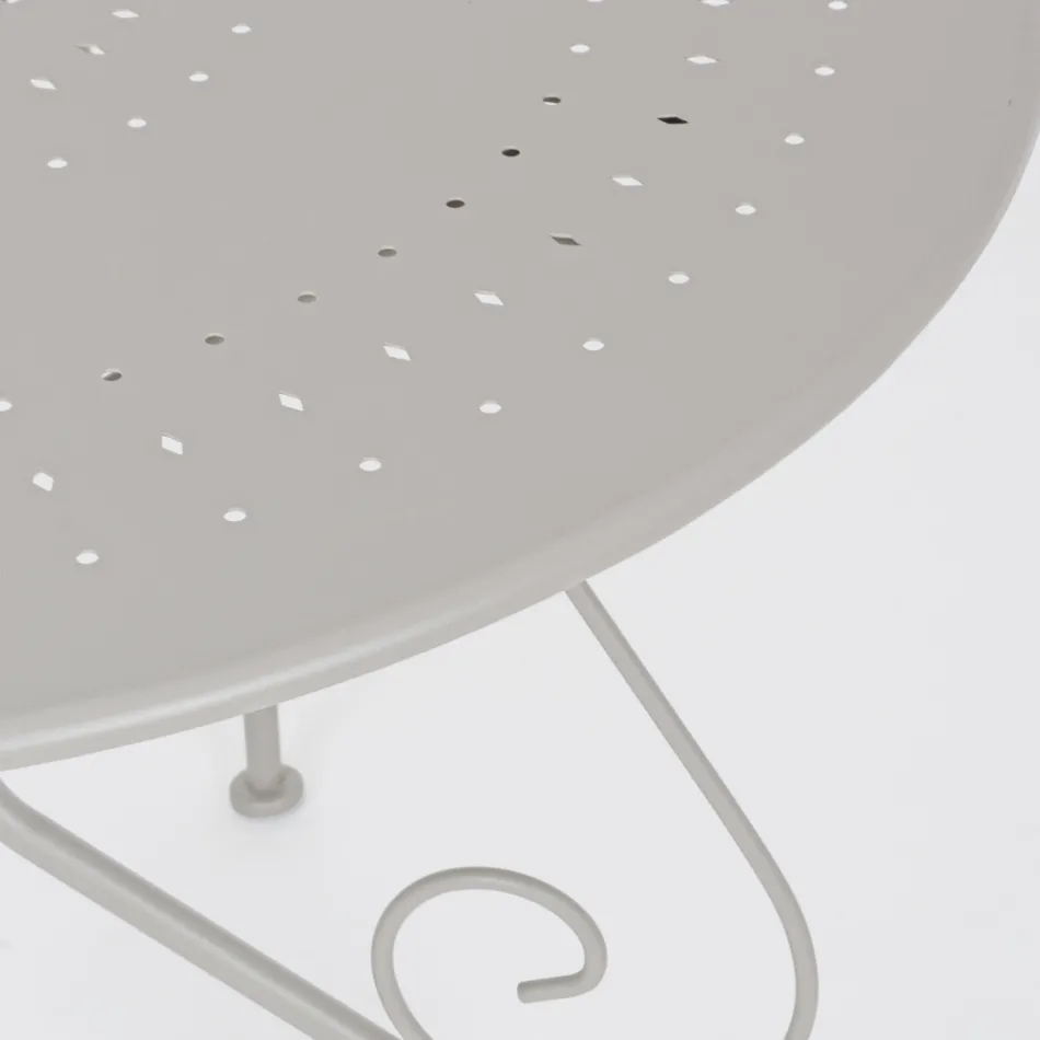 Shabby Chich stil rundt havebord i malet stål - fortryllelse Viadurini