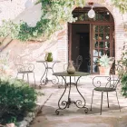 Shabby Chich stil rundt havebord i malet stål - fortryllelse Viadurini