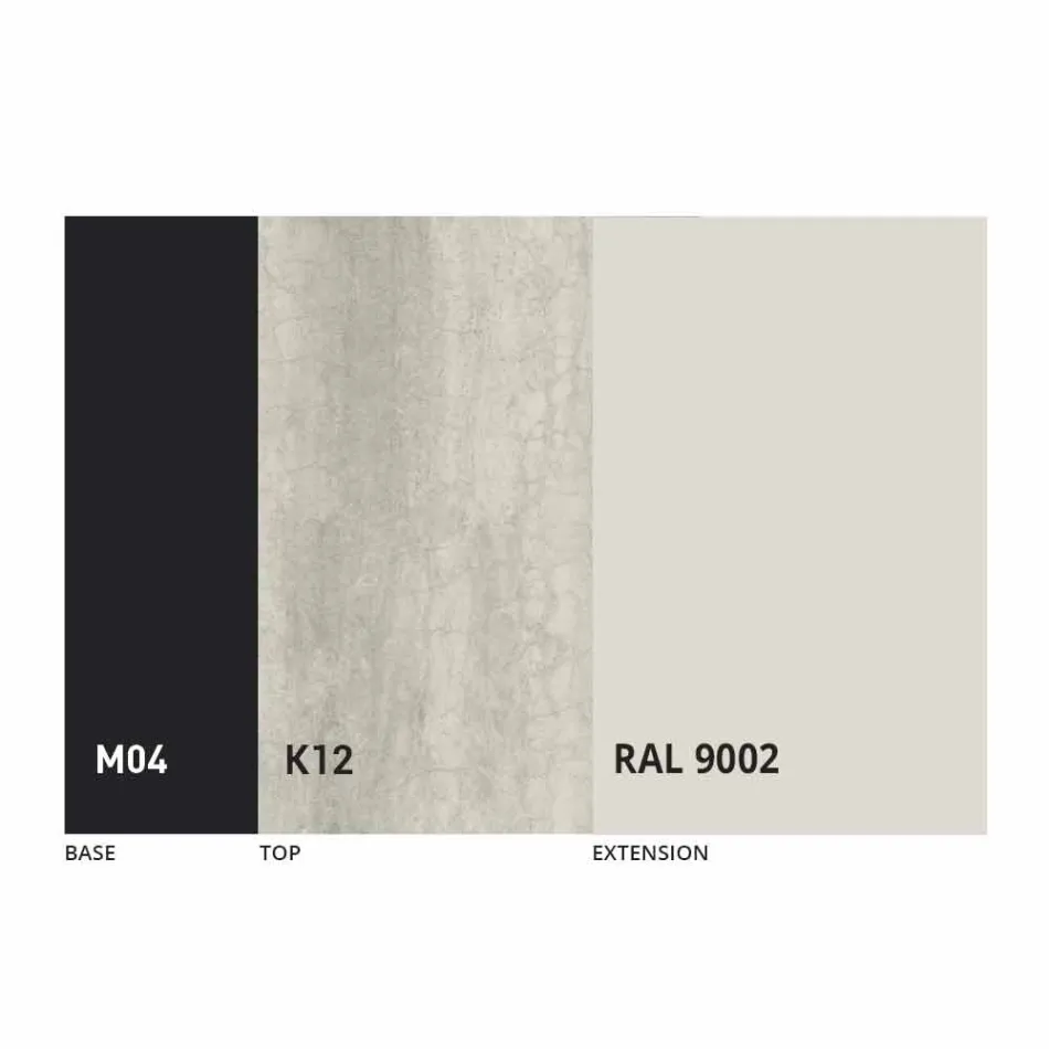 Rundt spisebord, der kan forlænges til 165 cm med keramisk top - Pistolero Viadurini