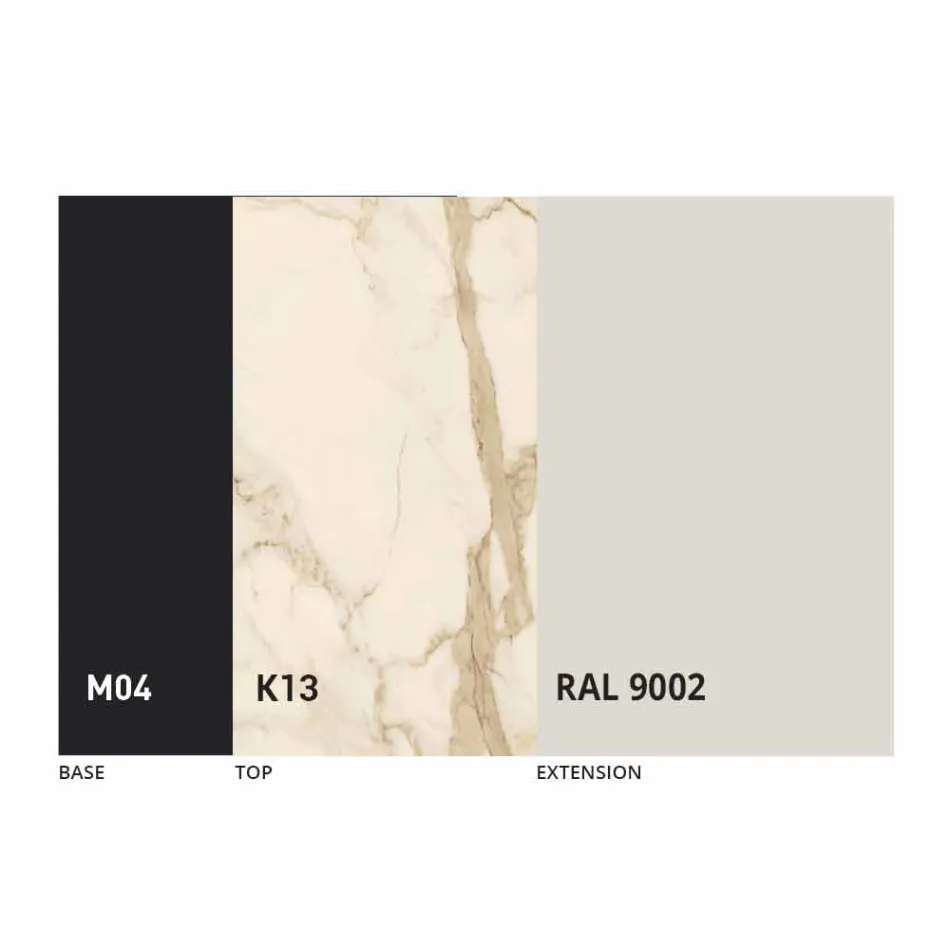 Rundt spisebord, der kan forlænges til 165 cm med keramisk top - Pistolero Viadurini