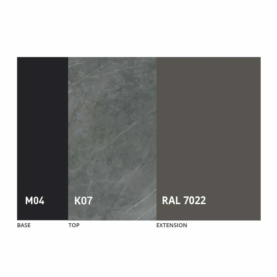 Rundt spisebord, der kan forlænges til 165 cm med keramisk top - Pistolero Viadurini