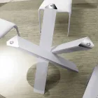 Rundt designbord d.130 glasplade lavet i Italien Cristal Viadurini