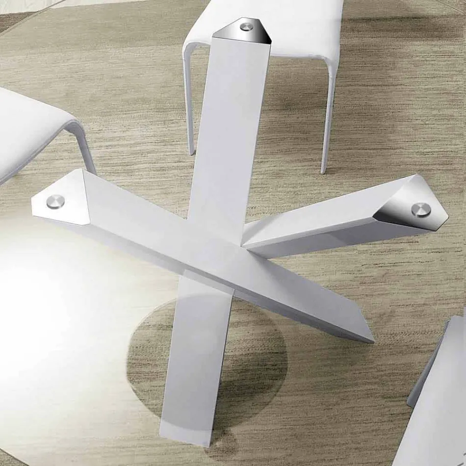 Rundt designbord d.160 krystalplade lavet i Italien Cristal Viadurini