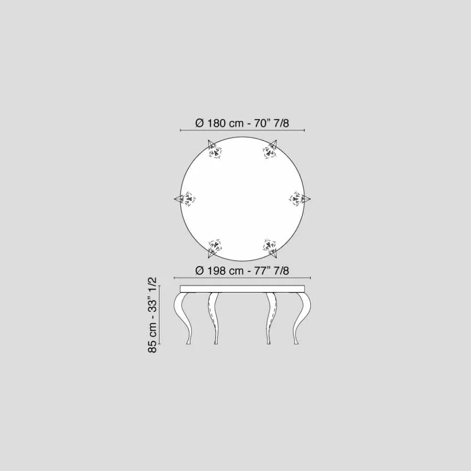 Rundt bord i moderne stil MDF og Luigi stål Viadurini