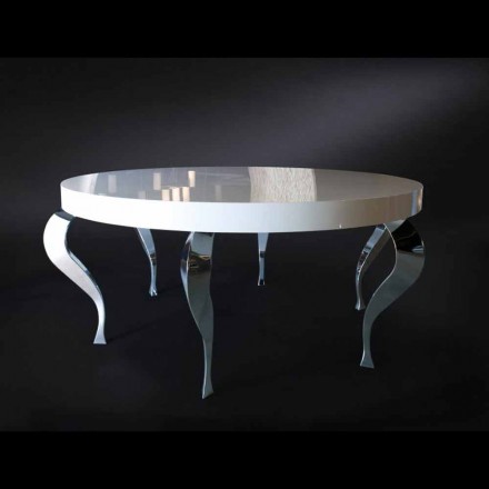 Rundt bord i moderne stil MDF og Luigi stål Viadurini