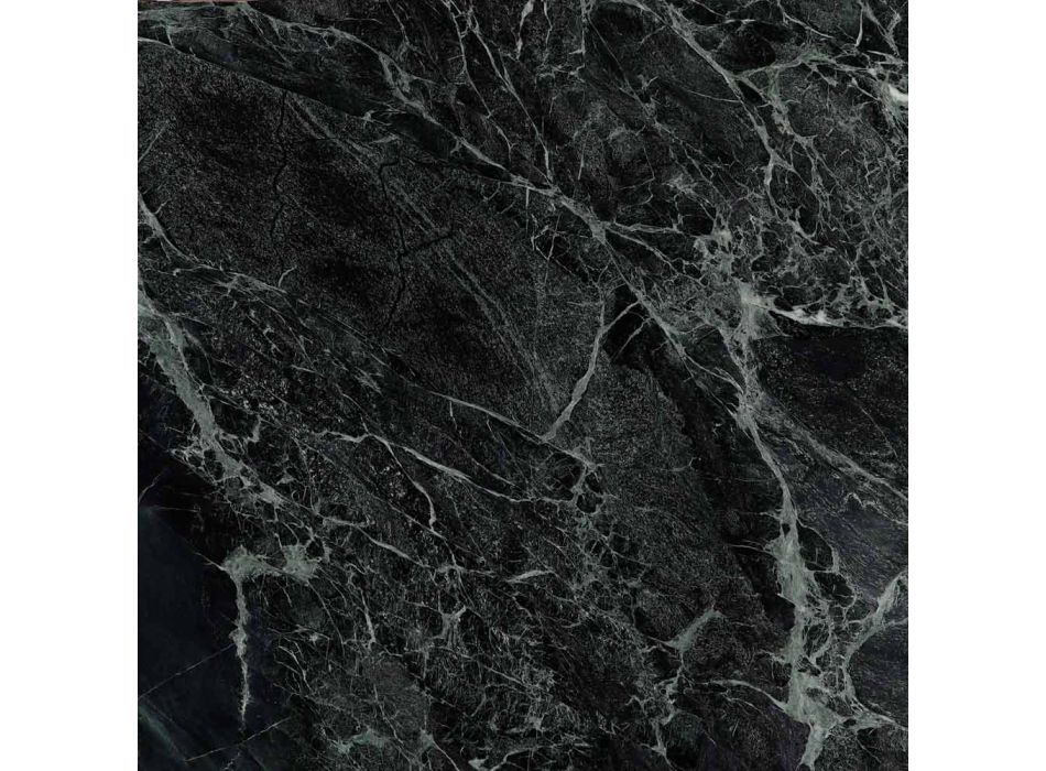 Spisebord med rund plade i alpegrøn marmor