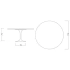 Eero Saarine Tulip Table H 74 med rund top i Verde Alpi Marmor - Scarlet Viadurini