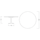 Eero Saarine Tulip Table H 74 med rund top i Verde Alpi Marmor - Scarlet Viadurini