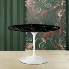 Eero Saarinen Tulip Table H 73 med sort Marquinia-marmorplade fremstillet i Italien - Scarlet Viadurini