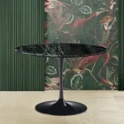 Eero Saarinen Tulip Table H 73 med grøn Alpi marmorplade fremstillet i Italien - Scarlet Viadurini