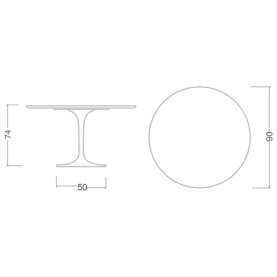 Tulipanbord Eero Saarinen H 73 i Calacatta Michelangelo Made in Italy - Scarlet Viadurini