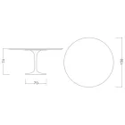 Tulipanbord Eero Saarinen H 73 i diamantcreme keramik fremstillet i Italien - Scarlet Viadurini