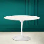 Tulipanbord Eero Saarinen H 73 i diamantcreme keramik fremstillet i Italien - Scarlet Viadurini