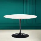 Tulipanbord Eero Saarinen H 73 i diamantcreme keramik fremstillet i Italien - Scarlet Viadurini