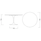 Tulipanbord Eero Saarinen H 73 i Invisible Select Ceramic Made in Italy - Scarlet Viadurini