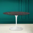 Tulipanbord Eero Saarinen H 73 i keramik Noir Desire Made in Italy - Scarlet Viadurini