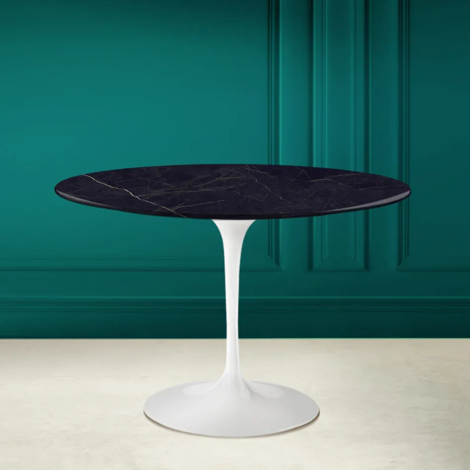 Tulipanbord Eero Saarinen H 73 i keramik Noir Laurent Made in Italy - Scarlet Viadurini