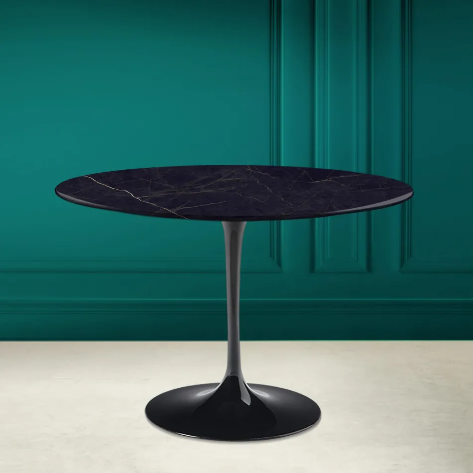 Tulipanbord Eero Saarinen H 73 i keramik Noir Laurent Made in Italy - Scarlet Viadurini