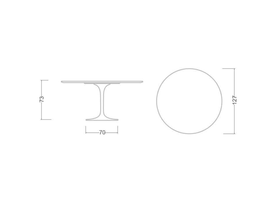 Tulipanbord Eero Saarinen H 73 i grå stenkeramik Made in Italy - Scarlet Viadurini