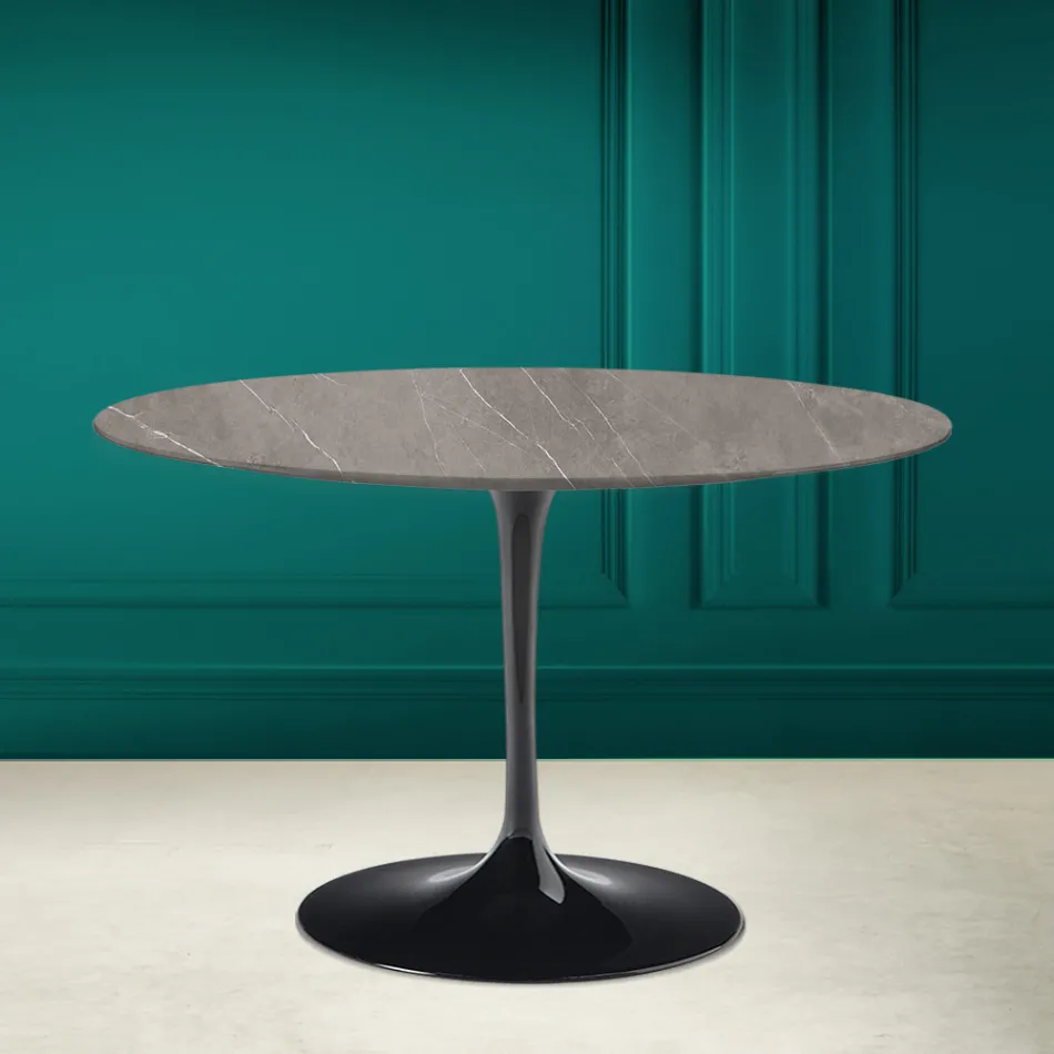 Tulipanbord Eero Saarinen H 73 i keramik Pietra Grey Made in Italy - Scarlet Viadurini