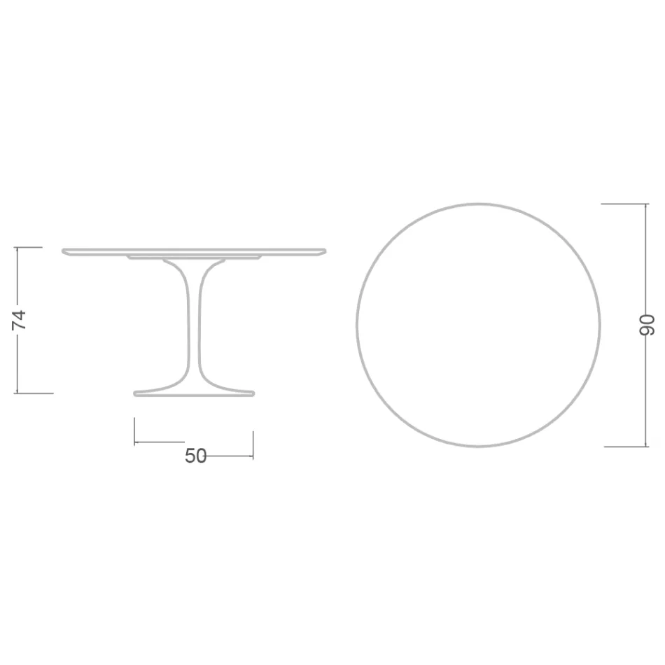 Tulipanbord Eero Saarinen H 73 i keramik Sirius Made in Italy - Scarlet Viadurini