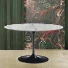 Tulipanbord Eero Saarinen H 73 i Arabescato-marmor fremstillet i Italien Viadurini