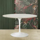 Eero Saarinen H 73 Tulipanbord i guld caracatta-marmor fremstillet i Italien Viadurini