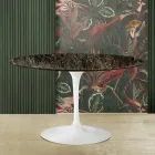 Eero Saarinen Tulip Table H 73 i mørk Emperador-marmor fremstillet i Italien Viadurini