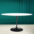 Tulipanbord Eero Saarinen H 73 Oval i absolut hvid keramik fremstillet i Italien - Scarlet Viadurini