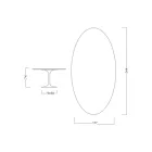 Tulipanbord Eero Saarinen H 73 Oval i keramik Calacatta Michelangelo - Scarlet Viadurini